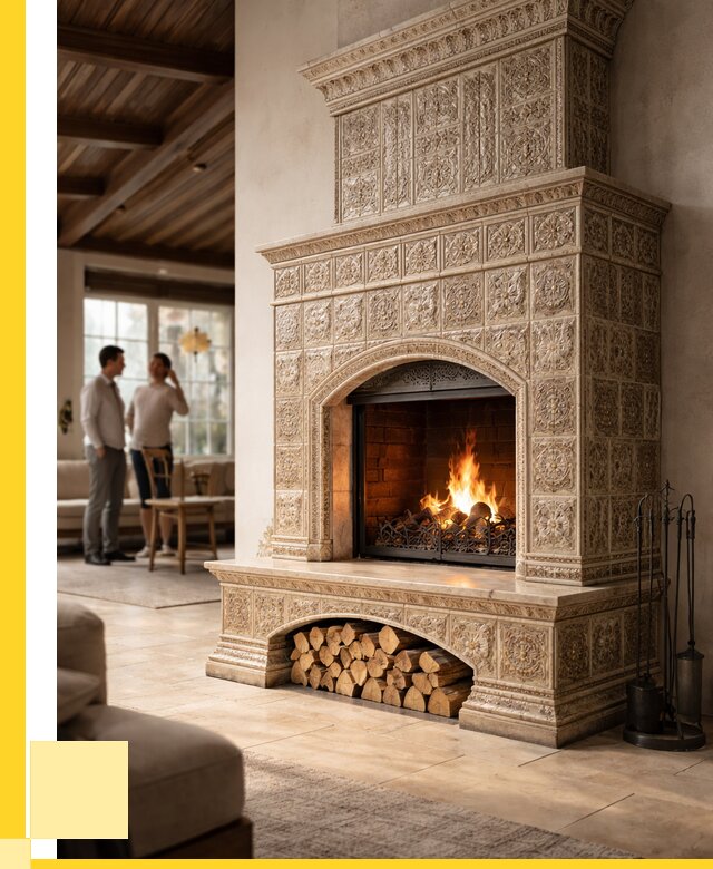 Купить изразцовый камин в Тынде от 256925 р. | ЭриданТнд