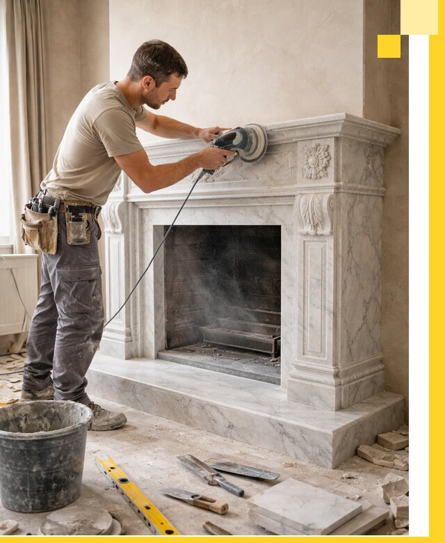 Изготовление и установка мраморных каминов в Тынде под ключ