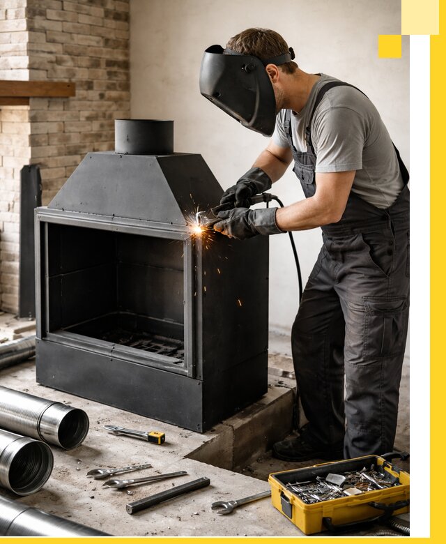 Продажа и установка металлических каминов в Тынде под ключ