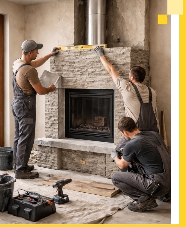 Профессиональный монтаж каминов под ключ в Тынде для дома