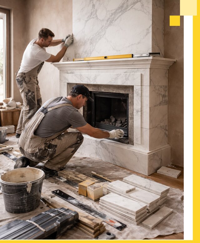 Отделка каминов в Тынде качественные облицовочные работы