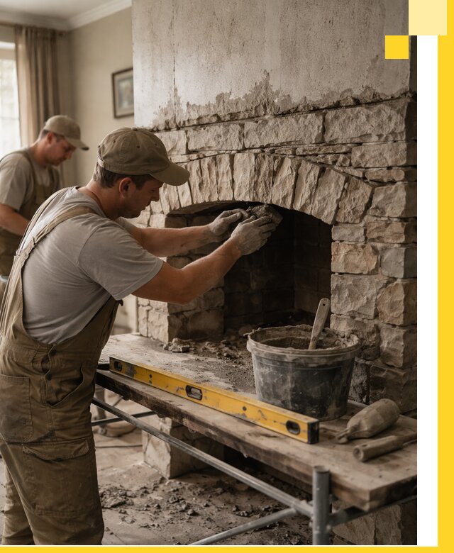 Изготовление каминов под ключ в Тынде, монтаж и отделка