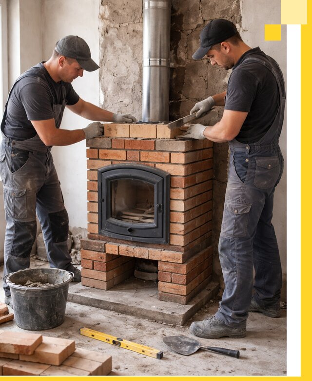 Монтаж печи камина под ключ в Тынде с гарантией и пусконаладкой