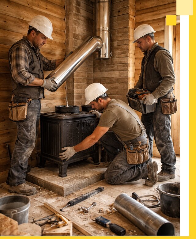 Профессиональный монтаж банных печей и дымоходов в Тынде