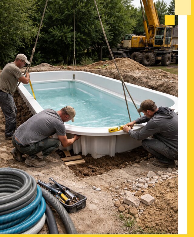 Установка и монтаж композитных бассейнов под ключ в Тынде