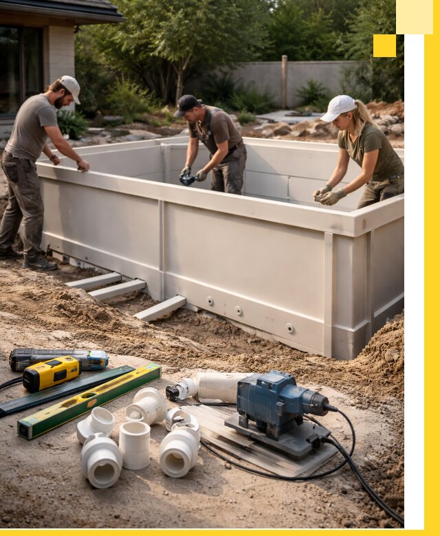 Установка полипропиленовых бассейнов под ключ в Тынде