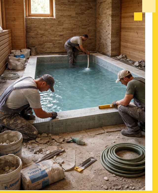 Проектирование и строительство бассейнов для бани в Тынде