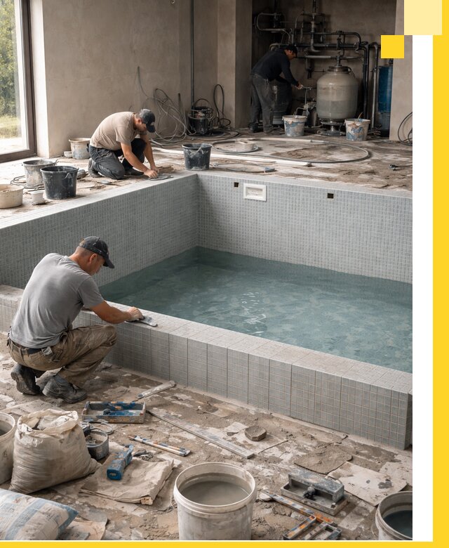 Строительство и монтаж бассейнов в помещении в Тынде