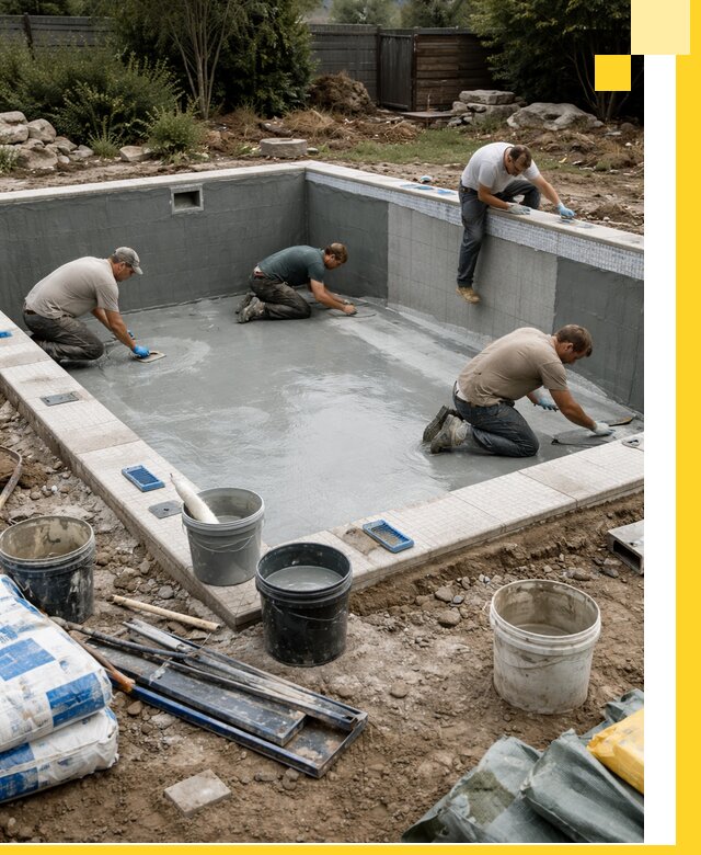 Изготовление и монтаж чаши бассейна под ключ в Тынде