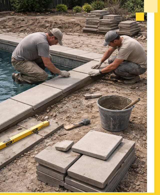 Установка и изготовление копингового камня для бассейнов в Тынде