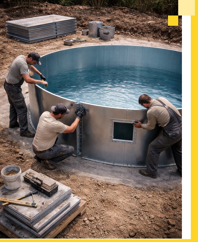 Круглые бассейны под ключ в Тынде проектирование и монтаж