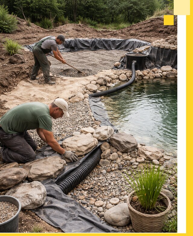 Строительство природных бассейнов и озер в Тынде под ключ