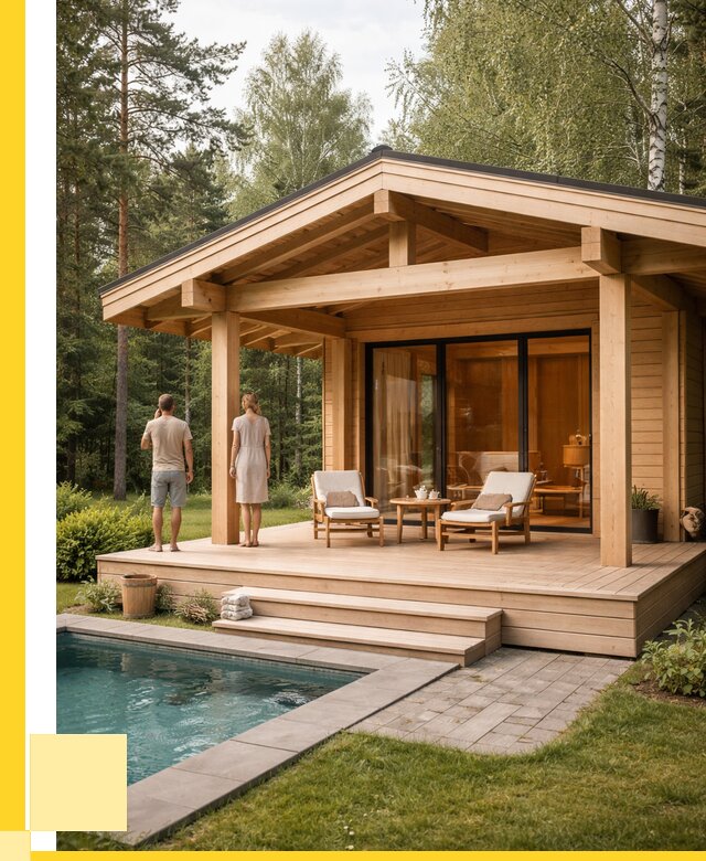 Бани с террасой под ключ в Тынде от 616620 р. | ЭриданТнд