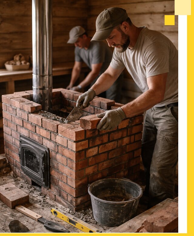 Кирпичные печи для бани под ключ в Тынде, проект и монтаж