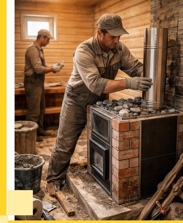 Монтаж печи в бане под ключ в Тынде от 20554 р. | ЭриданТнд