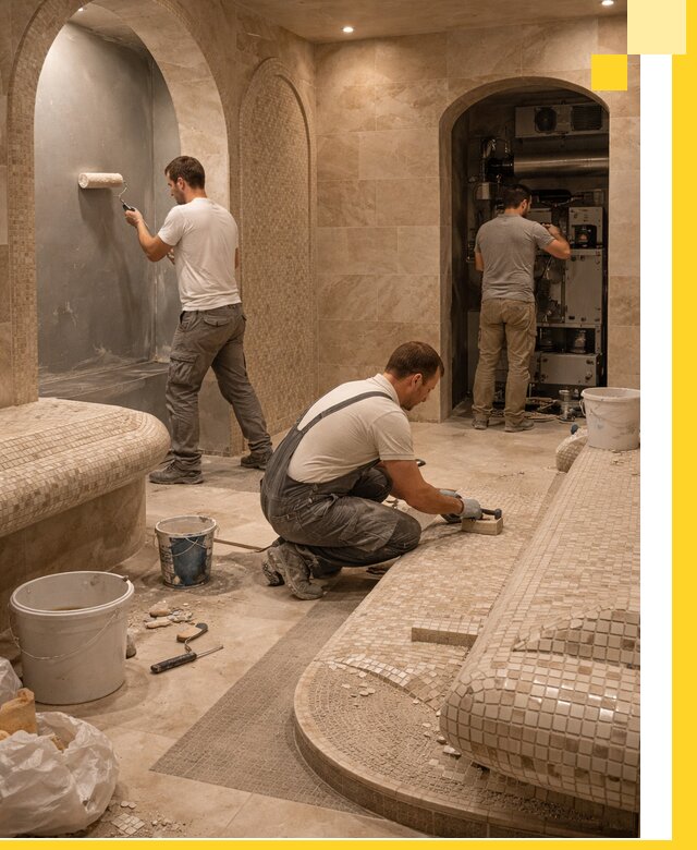 Строительство бани с хамамом и бассейном под ключ в Тынде