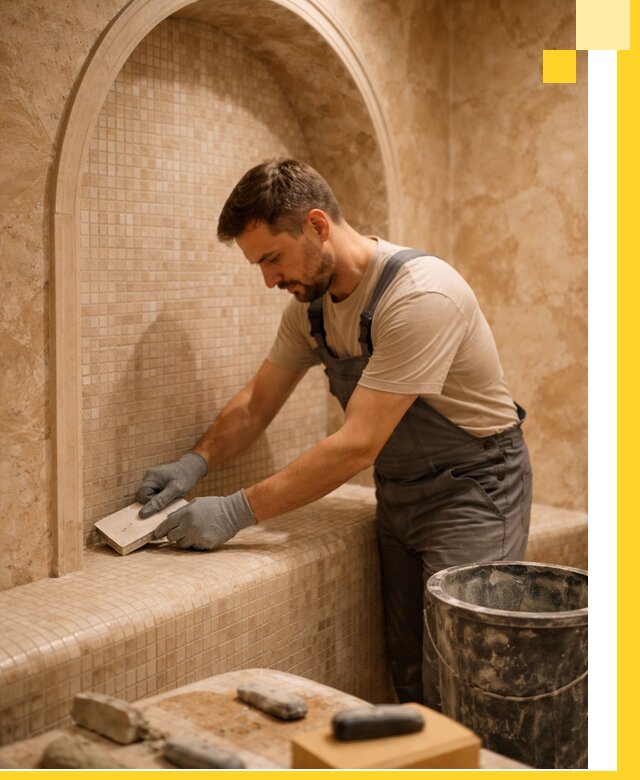 Профессиональная отделка хамамов с мозаикой под ключ в Тынде