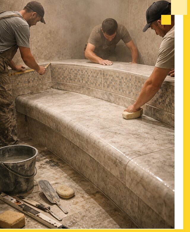 Изготовление и установка сидений для хамама в Тынде